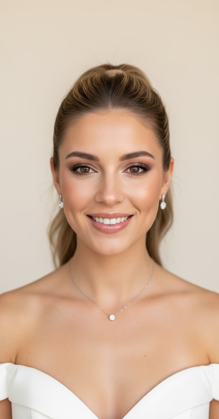 After Ponytail Updo Wedding